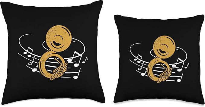 Sousaphone Sheets Brass Instrument Brass Band Throw Pillow