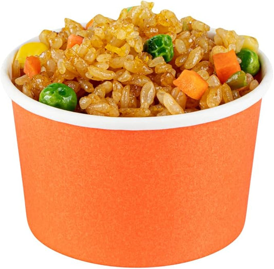 Coppetta 3-Ounce Dessert Cups, 200 Disposable Ice Cream Cups - Lids Sold Separately, Durable, Orange Paper Frozen Yogurt Bowls, For Hot And Cold Foods, Perfect For Gelato Or Mousse - Restaurantware