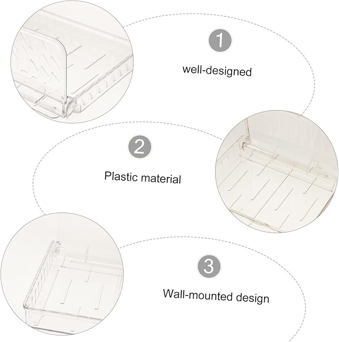 MAGICLULU Clear Wall Mount Organizer Floating Plastic Shelf for Cosmetics Toiletries Easy Install No Tools Required Space Saving Storage for Bathroom Kitchen Bedroom and More