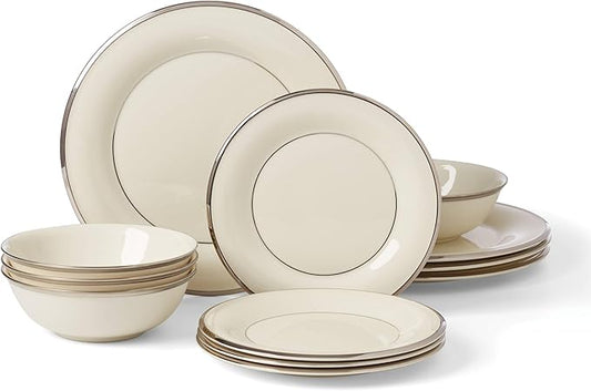 Lenox 896065 Solitaire 12-Piece Dinnerware Set, Service for 4