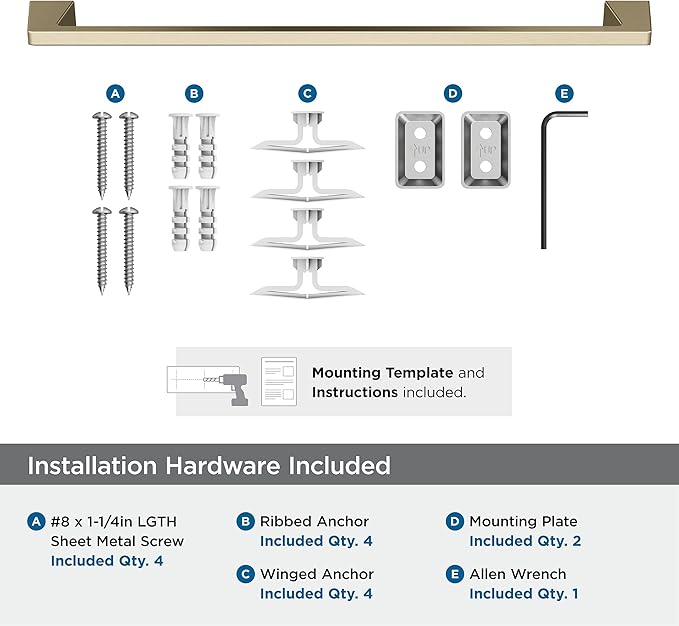 Amerock BH36004BBZ | Golden Champagne Towel Bar | 24 in (610 mm) Towel Rack | Blackrock | Bathroom Towel Holder | Bathroom Hardware | Bath Accessories