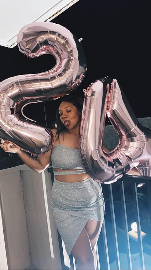 40th Birthday Decorations Woman, Number 40 Balloons Baloons Party Decoration, Big 40 Inch Rose Gold Party Decorations for Women Men, Wedding, Anniversaries, Celebration Party, Graduation