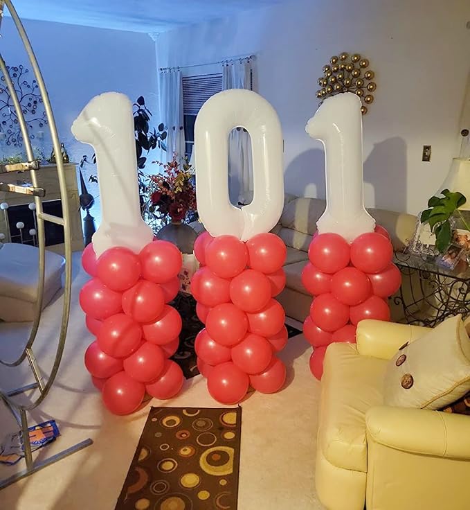 40 Inch White Numbers 9 Balloon, Balloons Decorations for 9 19 90 Birthday Party, Engagement, Wedding, Graduations, Photo Shoot Supplies
