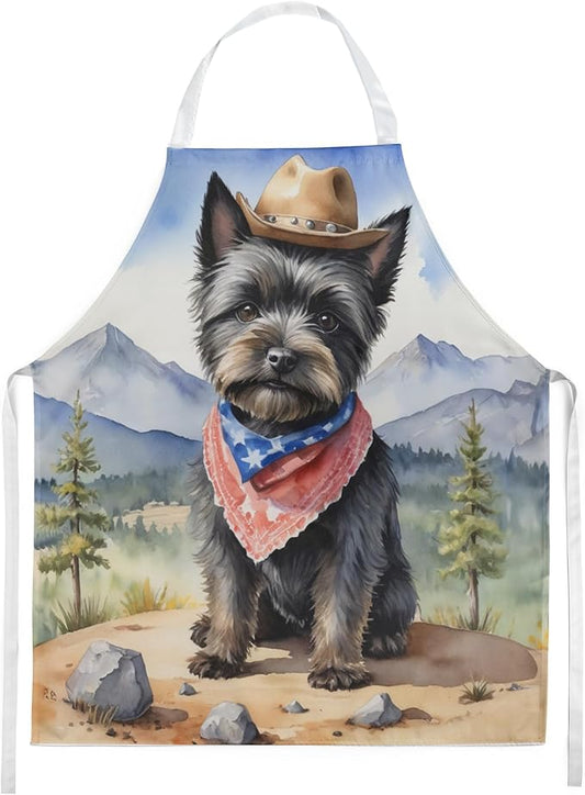 Caroline's Treasures Cairn Terrier Cowboy Welcome Apron Cooking Kitchen Server Baking Crafts Gardening for Adult Women Men, Unisex, Large, Multicolor