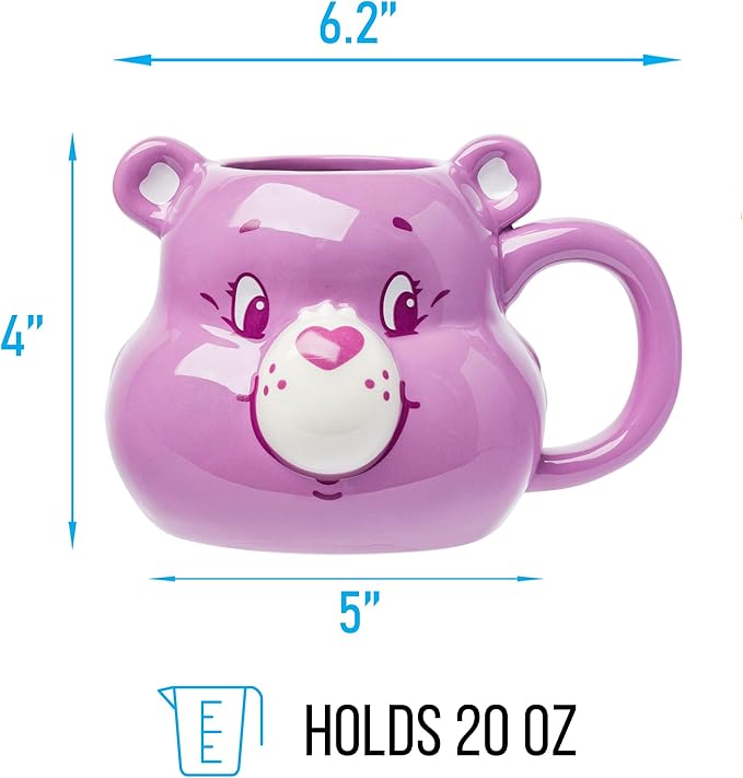 Silver Buffalo Care Bears Share Bear Ceramic 3D Sculpted Mug, 20 Ounces