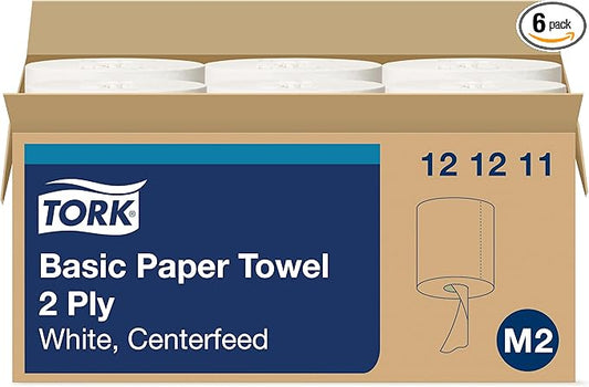 Tork Soft Centerfeed Hand Towel White M2, 100% Recycled, 6 x 600 Towels, 121211