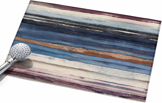 Area Rug 2x3ft, Modern Gradient Striped Art Washable Rugs for Living Room Bedroom, Retro Abstract Rustic Texture Soft Non-Slip Area Rugs Rectangle Floor Carpet for Dining Room