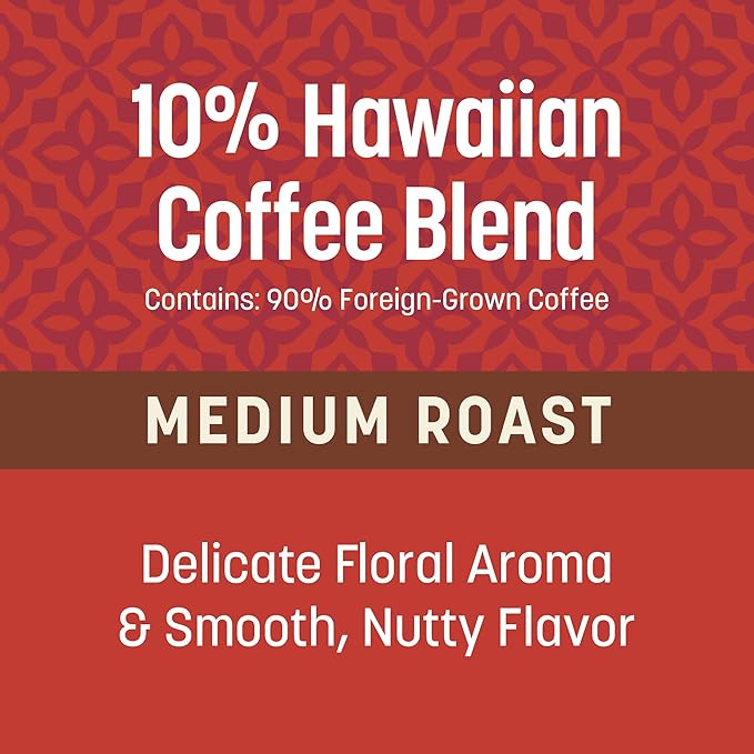 Don Francisco's Premium Hawaiian Blend Ground Coffee: 10% Hawaiian with Rich Flavor, Floral Aroma & Fruity Notes – Family Crafted for a Delightful Morning Brew (10 oz Recyclable Can)