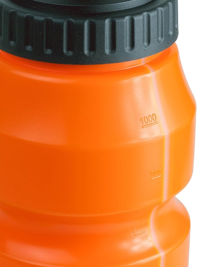 Cannon Sports 1 Liter Sports Water Bottle, BPA-Free, 34 Oz Capacity, Large Mouth, 2 lids (Straw and Squeeze), Great For Helmet Sports Such As Hockey, Lacrosse, Football, Boxing (Orange)