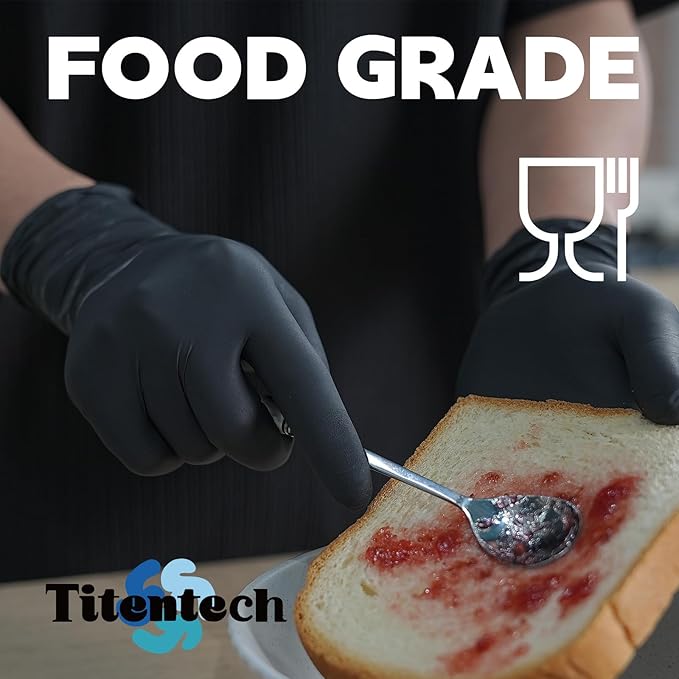 Disposable Nitrile Exam Gloves Black Cooking Gloves Disposable Food Safe 3mil 100PCS/BOX