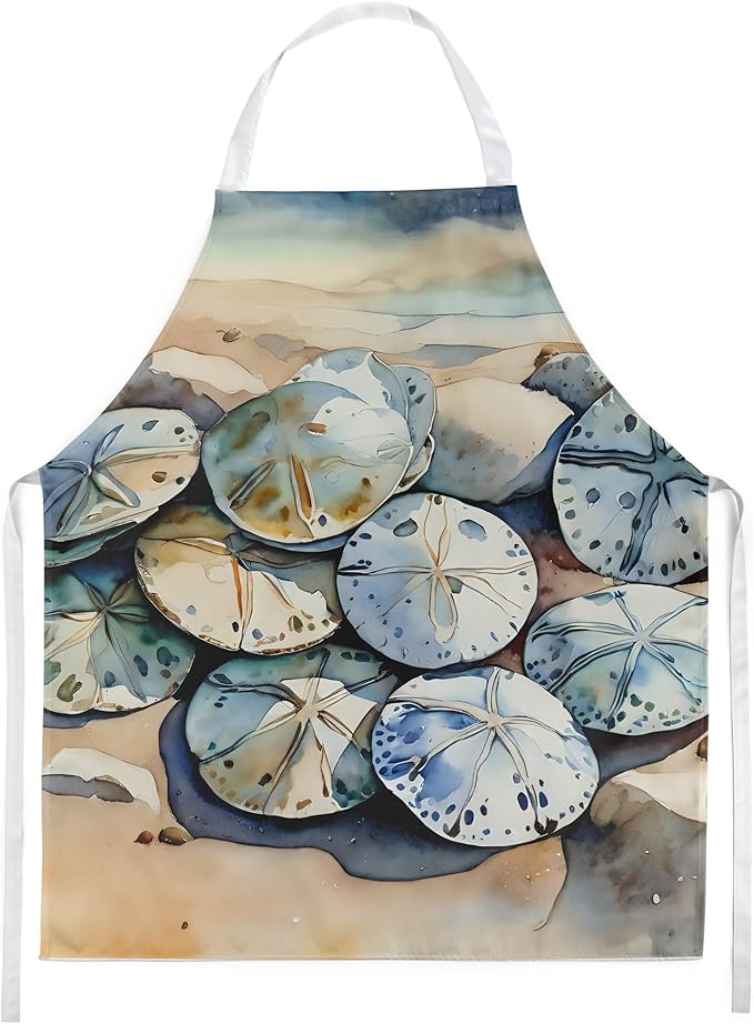Caroline's Treasures Sand Dollars Apron Cooking Kitchen Server Baking Crafts Gardening for Adult Women Men, Unisex, Large, Multicolor