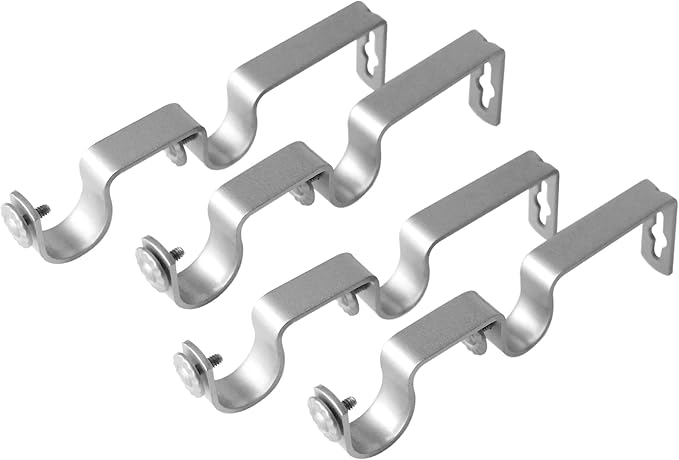 Rod Desyne 1" Double Wall Bracket (4 pcs), Satin Nickel