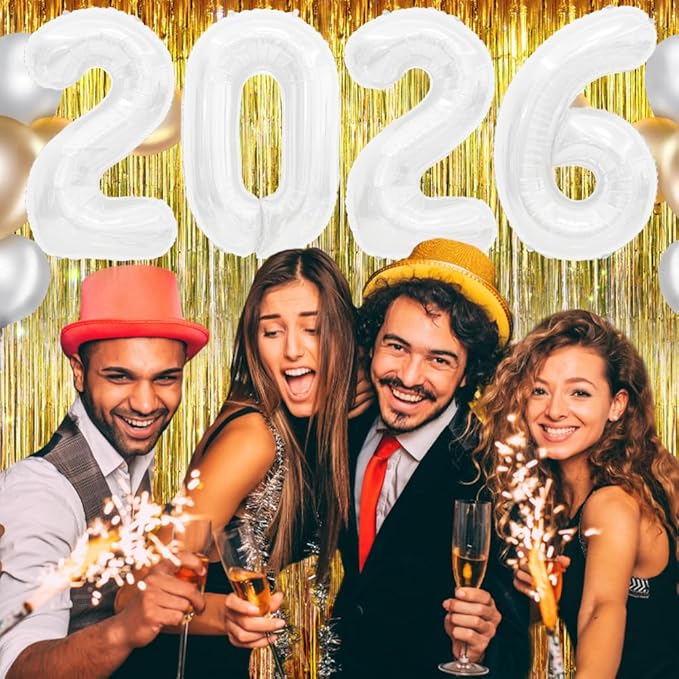 2026 Balloons 40 Inch Graduation Balloons White Balloons Grade Decorations Class Of 2026 Graduation Party Decorations, 2026 Balloon Numbers for Grade Party Balloons Prom Decorations 2026
