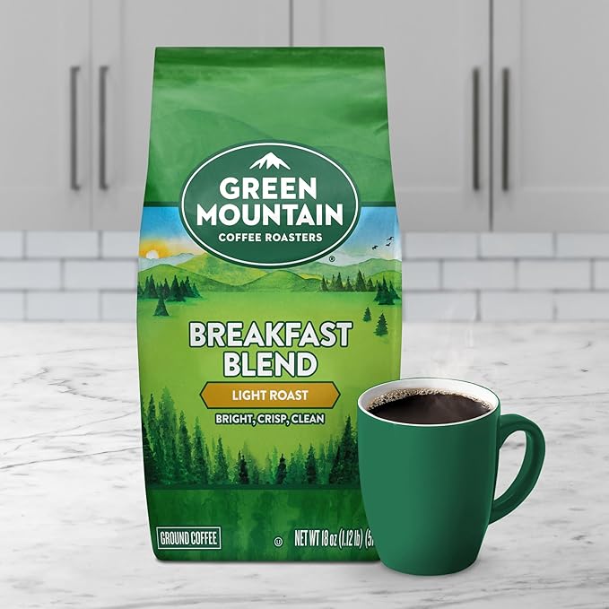 Green Mountain Coffee Roasters Breakfast Blend, Ground Coffee, Bagged 18 oz