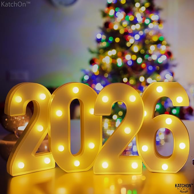 KatchOn, Led Light Up 2026 Sign - 8 Inch | 2026 Marquee Numbers for Graduation Decorations 2026 Light Up Numbers for Graduation Party Supplies 2026 Light Up Numbers for Graduation
