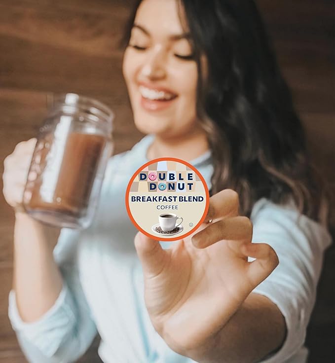Double Donut Coffee Breakfast Blend Fresh Medium Roast Coffee SingleServe Pods for Keurig K Cup Brewer Machines 24 Capsules per Box