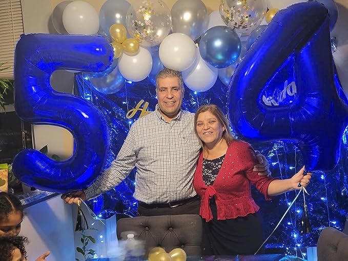 Balloons Number 5, Navy Blue Balloon Numbers for Girls Boys Happy Birthday Decorations, 40 Inch Balloon for 5, 15, 25, 2025 Graduation Wedding Anniversaries Party