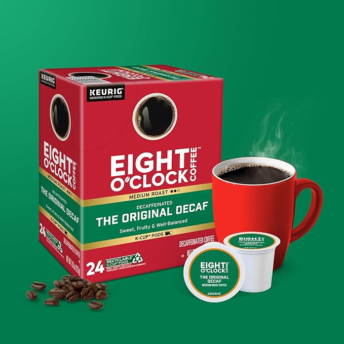 Eight O'Clock Coffee The Original Decaf, Single-Serve K-Cup Pods, Medium Roast, 96 Count