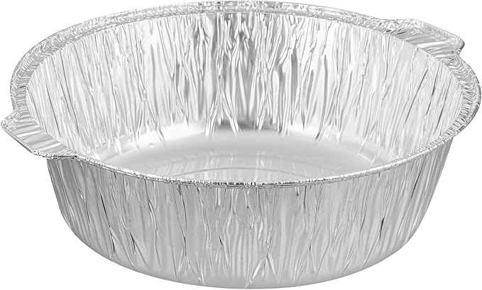 Foil Lux 8.5 Quart Pans And Lids, 10 Disposable Pots With Lids - Oven-Ready, Stove Compatible, Aluminum Foil Baking Pans, Freezable, For Outdoor Camping, Vacation, Picnic, And More - Restaurantware