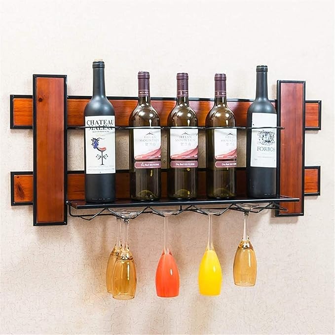 Household Items Kitchen Wine Rack Wooden Wine Glass Holder Home Wine Holder European Lovely Decorative Wine Display and Rack for Wine Cellar Bar