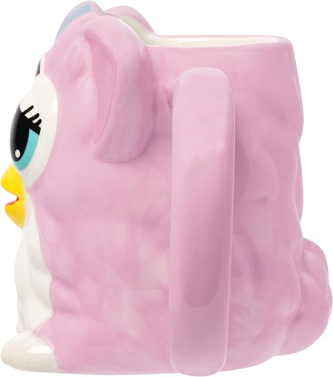 Silver Buffalo Furby Pink Ceramic 3D Sculpted Mug, 20 Ounces