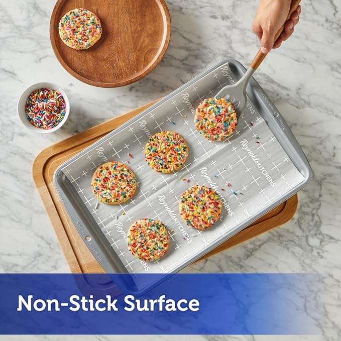 Reynolds Kitchens Cookie Baking Sheets, Pre-Cut Baking Parchment Paper Sheets for Cookies, Oven-Safe up to 425 Degrees, Reusable Up to 3X, No-Mess Cleanup, 12 in x 16 in, 22 Count