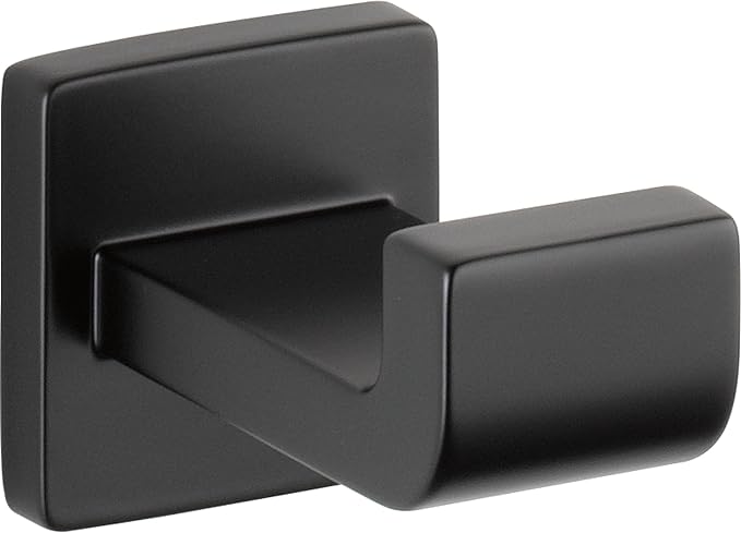 Delta Ara (1-Pack) Towel Hooks Matte Black Single Bathroom Hooks Wall Mounted for Robes & Towels Hand Towel Hook Holder Kitchen, Bathroom Accessories 77535-BL