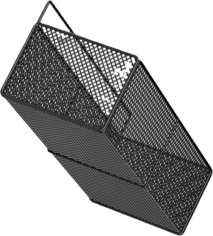 Hanging Wall Basket, Sturdy Iron Wire Mesh Wall Mounted Storage Rack with No Drill Installation for Kitchen Bathroom Home Organization (M)