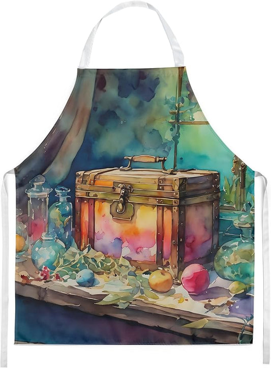 Caroline's Treasures Treasure Chest Apron Cooking Kitchen Server Baking Crafts Gardening for Adult Women Men, Unisex, Large, Multicolor