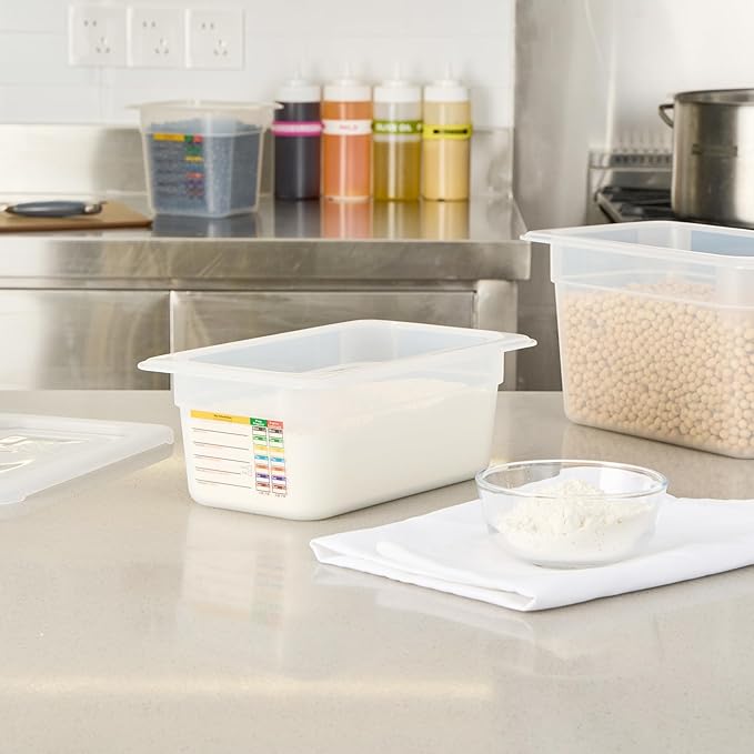 Restaurantware Food Storage Container 10 Pack of 10.3 x 6.2 x 3.9 Inches Plastic Stackable Storage Box White Reusable Label Container Dishwasher Safe For Restaurants And Kitchens