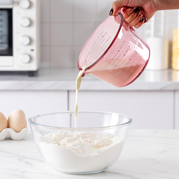 COOK WITH COLOR Glass Measuring Cups - Ideal for Cooking and Baking, Purple