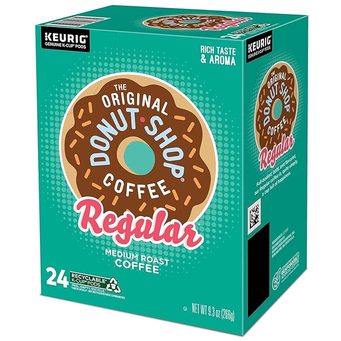 The Original Donut Shop Regular, Single-Serve Keurig K-Cup Pods, Medium Roast Coffee Pods, 96 Count