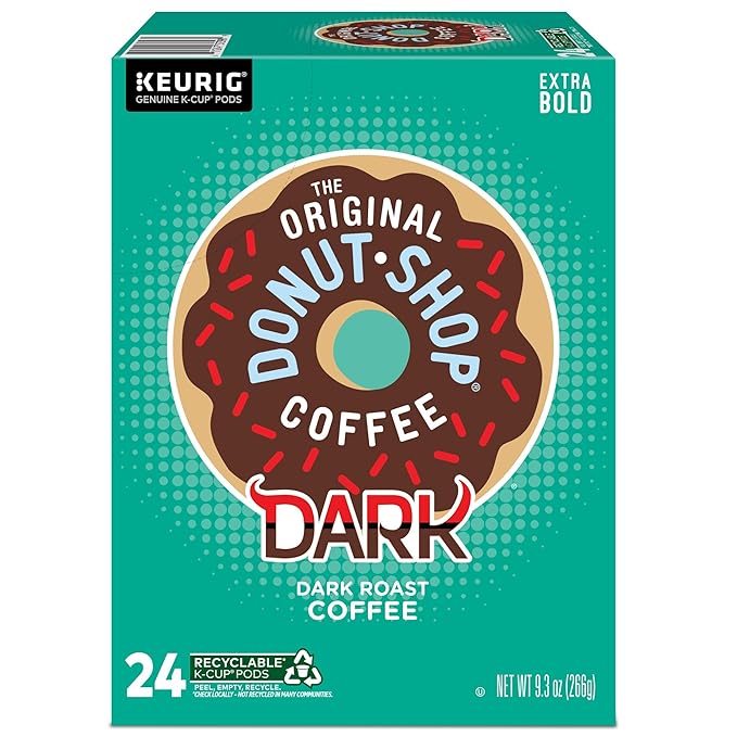 The Original Donut Shop Dark, Single-Serve Keurig K-Cup Pods, Dark Roast Coffee Pods, 96 Count