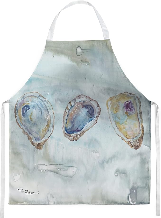 Caroline's Treasures SC2001APRON Oysters Watercolor Apron Cooking Kitchen Server Baking Crafts Gardening for Adult Women Men, Unisex, Large, Multicolor