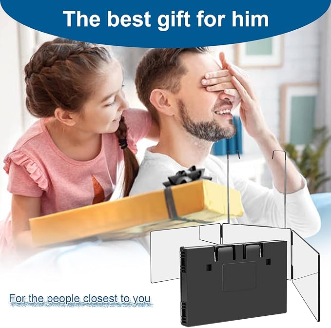 LMZNXCZ with LED Lights 3 Way Mirror for Self Hair Cutting,360 Haircuts Mirror Men for Barber Use Tools,to See Back of Head,Tri Fold with Portable Height Adjustable Telescoping Hooks