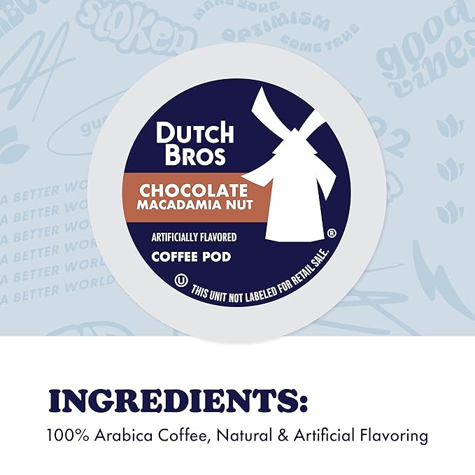 Dutch Bros Chocolate Macadamia Nut Flavored Coffee inspired by Annihilator®, 22 Count, Medium Roast, Single Serve Coffee Pods for Keurig K-Cup Brewers