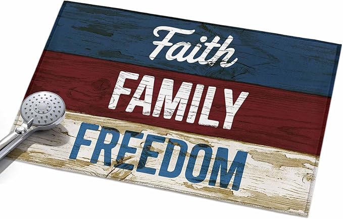 Area Rug 2x3ft, Independence Day USA Flag Washable Rugs for Living Room Bedroom, Vintage Wooden Grain Soft Non-Slip Area Rugs Rectangle Floor Carpet for Dining Room