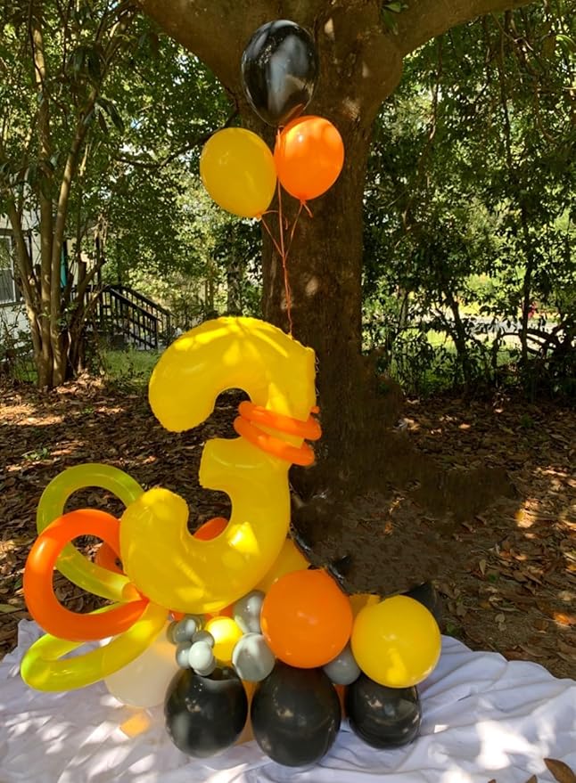Numbers Balloon 3, 40 Inch Large Yellow Balloon for Three Year Old Birthday Decor, 3 13 30 31 Birthday Party Decorations for Wedding Supplies