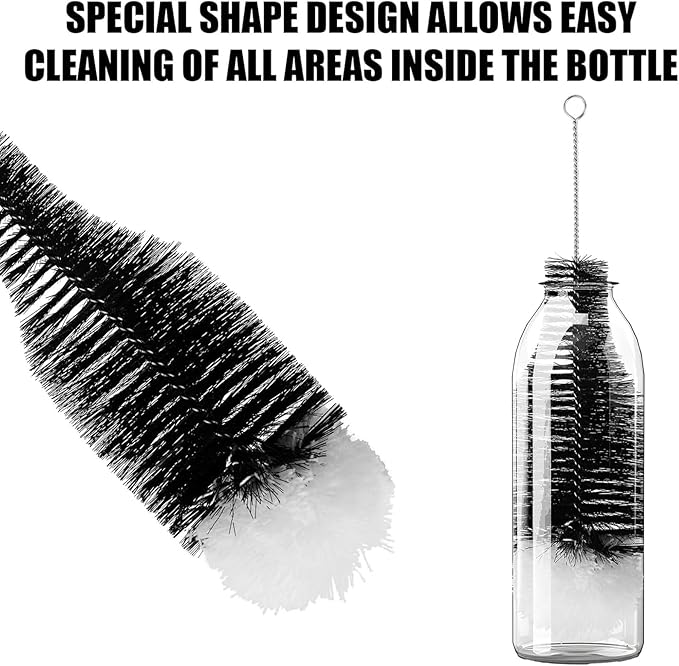 2pcs Bottle Brush for SodaStream, Cleaning Brush with Soft Anti-Scratch Bristles Soda Bottle Cleaner Washing Tool Home Kitchen Use