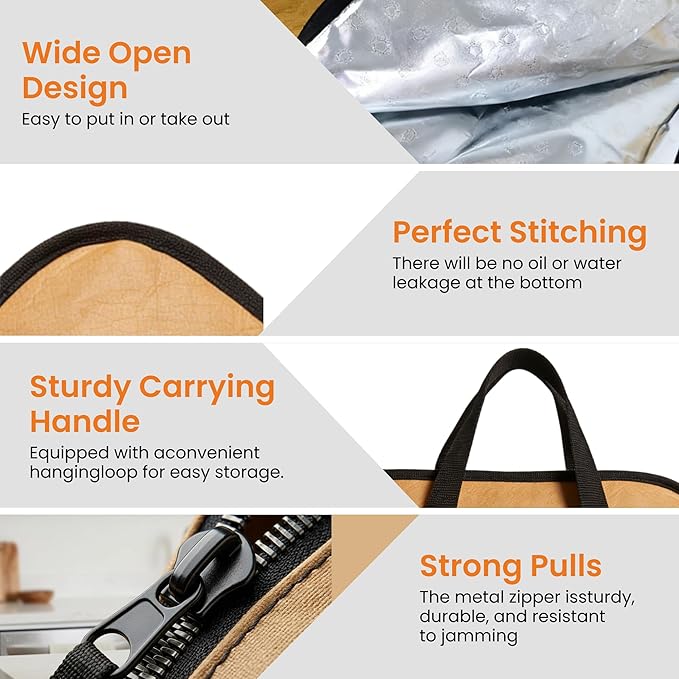 21” Upgraded BBQ Blanket for Resting Meat, Insulated Meat Resting Bag with Wide Mouth, Ideal for Brisket, Pork Shoulder & Turkey, Smoker Accessories, BBQ Gifts for Men, Dad & Husband
