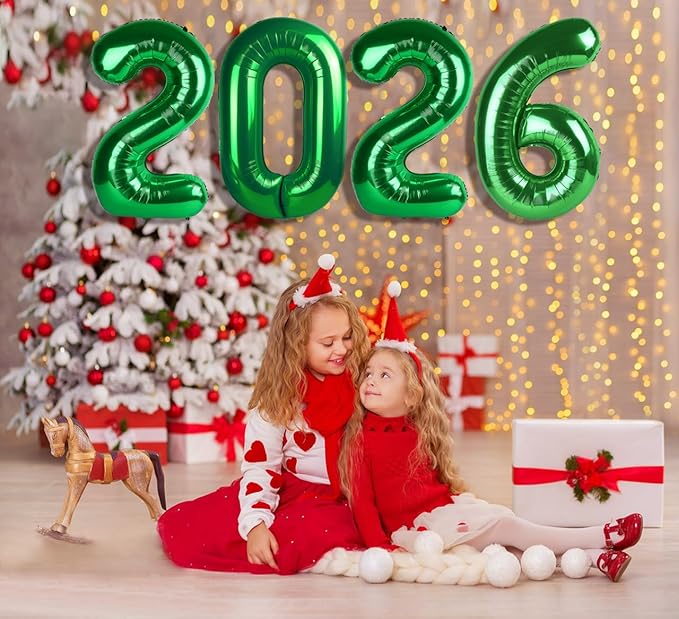 2026 Balloon Numbers 40 Inch, 2026 Balloons for Happy New Years Eve Party Decoration, Dark Green Number Balloons for 26 20 Birthday Party Wedding Anniversaries