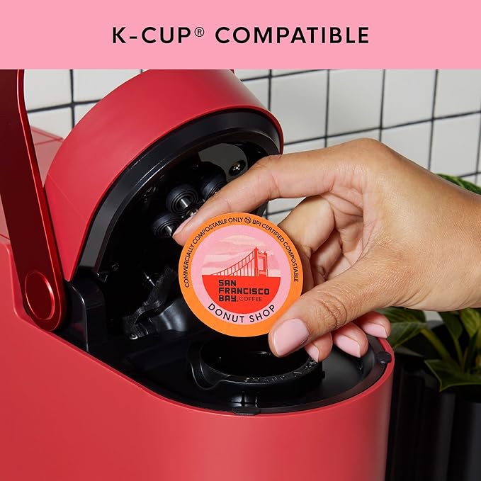 San Francisco Bay K-Cup Coffee Pods, Donut Shop (120 ct), Medium-Light Roast, Commercially Compostable Single-Serve Coffee Pods