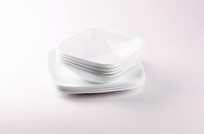 Corelle CP-9638 Plate Plate, Outer Diameter 4.9 x Height 2.4 inches (12.5 x 6 cm), Shatter-Resistant, Lightweight, Winter Frost White, Variety Bowl, Set of 5