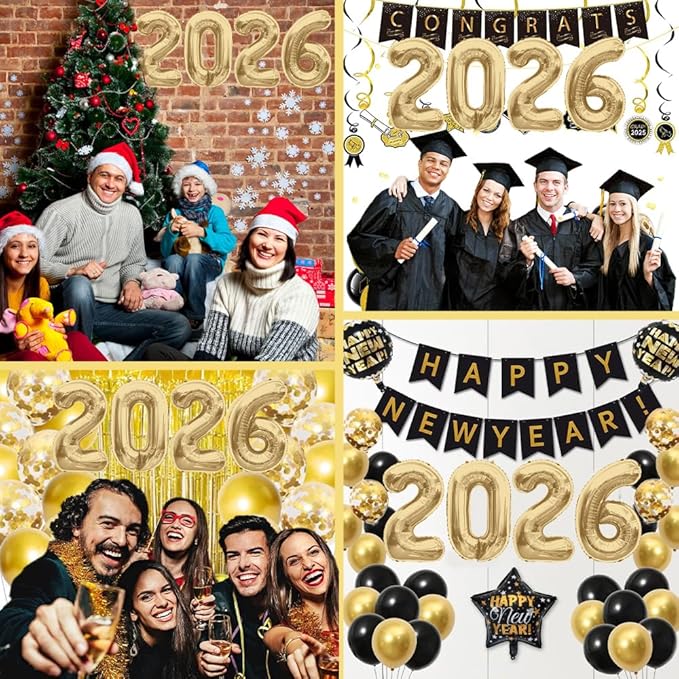 2026 Balloons Mute Gold 2026 Number Balloons New Year Decorations 2026 Numbers 40 Inch Large 2026 Mylar Foil Balloons for 2026 New Years Eve Party Supplies Graduation Christmas Birthday Anniversary