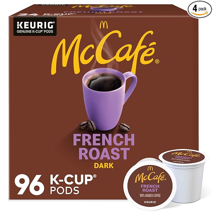 McCafe French Roast, Single Serve Coffee Keurig K-Cup Pods, Dark Roast, 96 Count (4 Packs of 24)