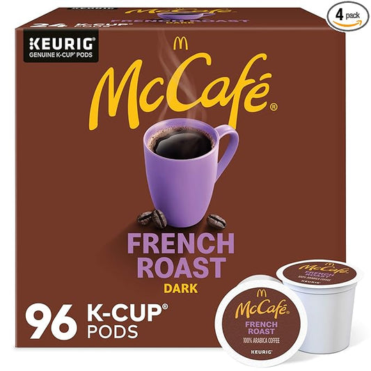 McCafe French Roast, Single Serve Coffee Keurig K-Cup Pods, Dark Roast, 96 Count (4 Packs of 24)