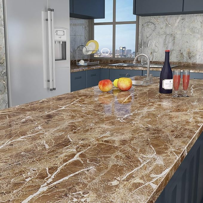 Livelynine 36 x 197 Inch Waterproof Contact Paper for Countertops Bathroom Wallpaper Marble Kitchen Countertop Laminate Self Adhesive Vinyl Wrap Table Dresser Top Covers Desk Counter Tops Covering