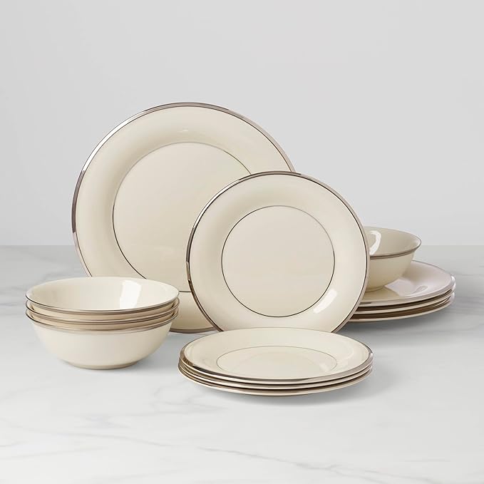 Lenox 896065 Solitaire 12-Piece Dinnerware Set, Service for 4