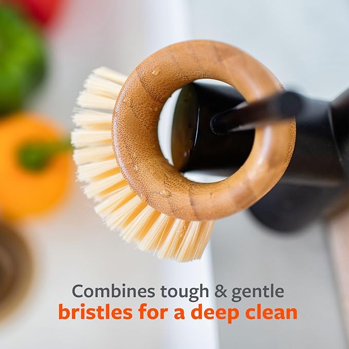 Full Circle The Ring - Bamboo Vegetable and Fruit Cleaning Brush - A Versatile Food Scrubber for Potatoes, Mushrooms, and Veggies