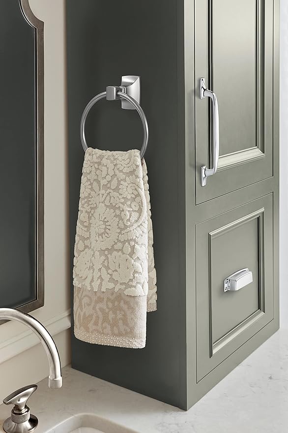 Amerock BH36012 Highland Ridge 7-7/16" Wall Mounted Towel Ring - Chrome